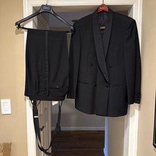 Manzoni Couture Marlane Super 100 Tuxedo Suit And Pants Virgin Wool Suspenders