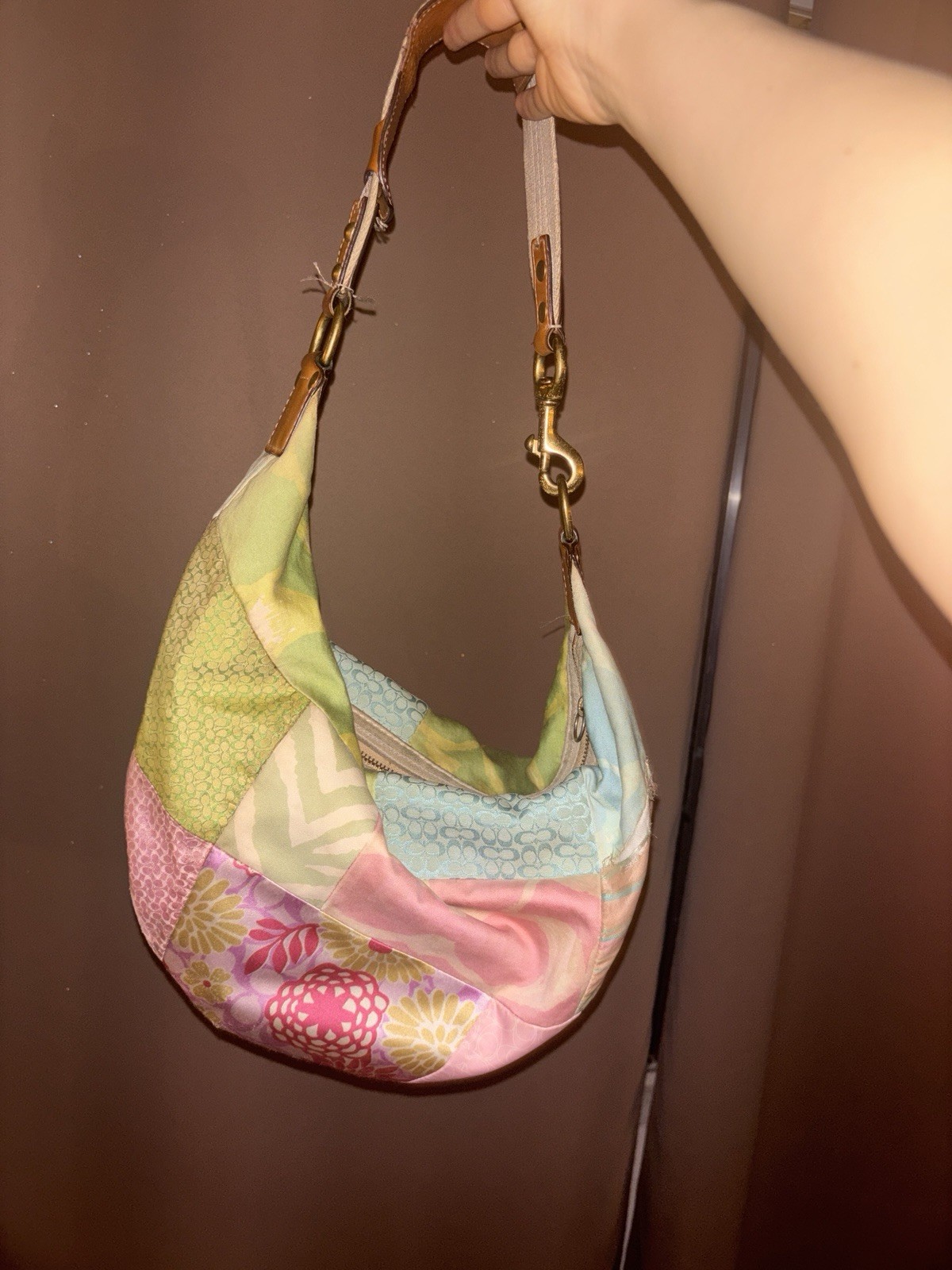 Coach Patchwork Multicolor Crescent Shoulder Bag … - image 3