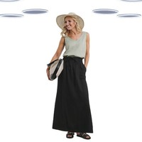 Ex JD Williams Women's Linen Mix Maxi Skirt in Black