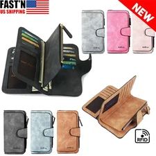 Women Lady Soft Leather Wallet Long Clutch Card Holder Purse Pouch Handbag