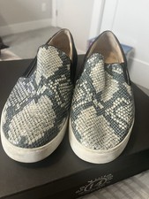 Vionic Midi Black Snake Print Slip-On Sneakers Women's Size 9 Comfortable Shoes