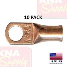 10 Battery Cable 2 AWG Copper Lug Ring Terminal 3/8" Stud Connector End