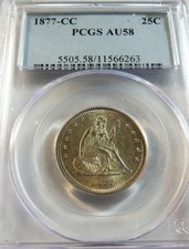 1877-CC Seated Liberty Quarter PCGS AU 58