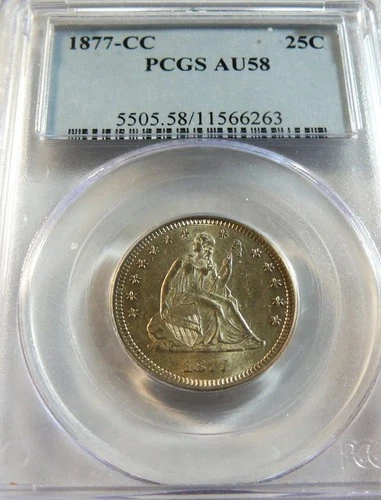 1877-CC Seated Liberty Quarter PCGS AU 58