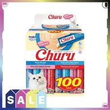 INABA Churu Cat Treats, Lickable, Squeezable Creamy Purée with Vitamin E, 0.5