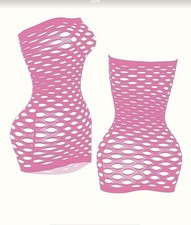 Light Pink Fishnet Elasticity Lingerie Bodycon Dress Sexy Dress