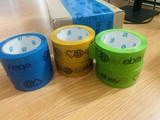 Bundle 6 eBay Packaging Shipping Tape Blue Green and Yellow 2  x75 Yards
