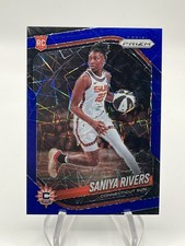 2025 Panini Prizm WNBA #131 Saniya Rivers Blue Velocity RC Connecticut Sun