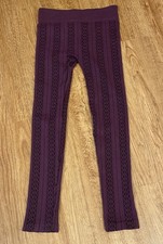 Time And Tru Purple Textured Patterned Leggings women's Small Sz. 4/6. SKU 816