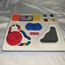 Vtg Fisher Price Activity Center Busy Board Baby Toy 1997 12x13.5" Works 71138