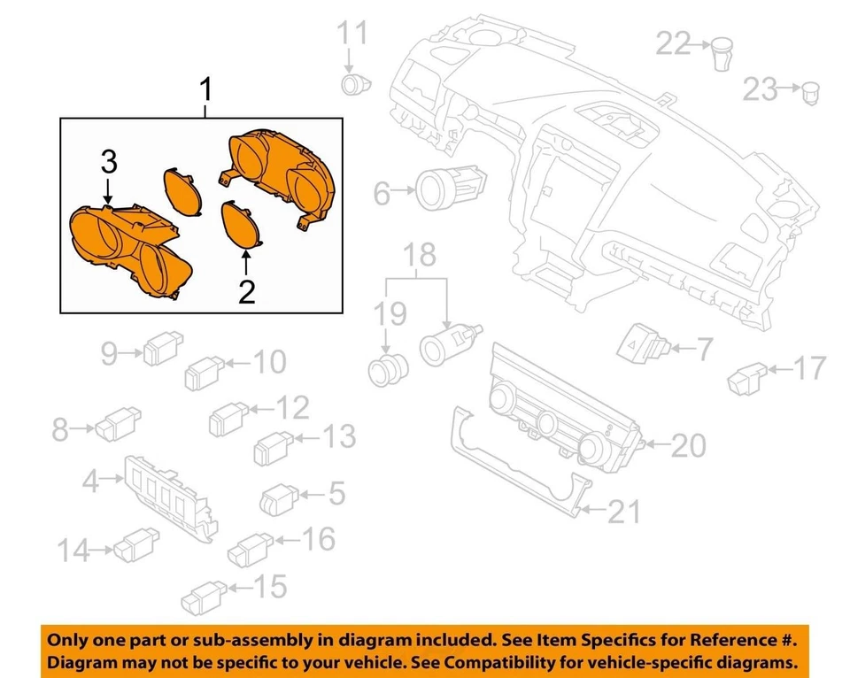 Speedometer Cluster CVT US Market With Pre-crash System Fits 18 LEGACY 651512 - Image 3 of 4