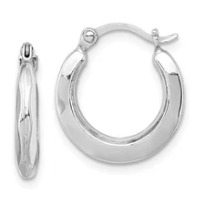 Sterling Silver Rhodium Plated Hollow Hoop Earrings Jewerly