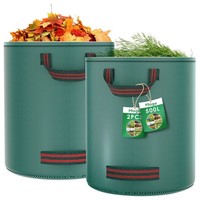 Gartenabfallsack 2X 500L Selbststehend Wasserdicht Laubsack 4 Griffe Haltbar
