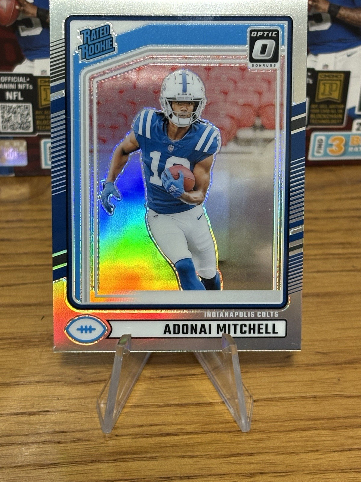 2024 Panini Donruss - Rated Rookie Adonai Mitchell #343 Optic Preview Holo Prizm