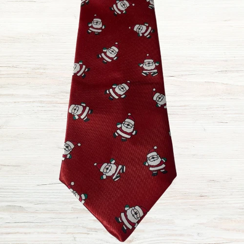 Corbata de Papá Noel roja Surrey para hombre festiva novedad divertida Navidad humorística Navidad EE. UU. Foto 2 de 4