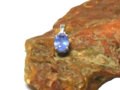 Piccolo Ciondolo Ovale Argento Sterling 925 Blu TANZANITE - Foto 4 di 6