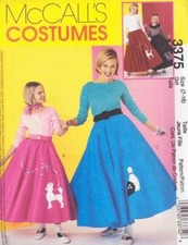 Pattern McCall's Sewing Misses' and Girls' 50's Costumes SIZE 7-16 NEW OOP