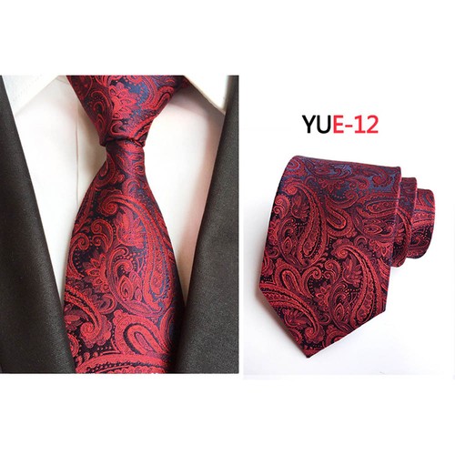 Mens 8CM Wide Jacquard Neck Tie Paisley Floral Geometric Wedding Party Necktie - Picture 13 of 19