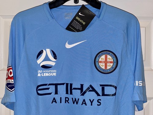 NIKE Melbourne City FC 2017-18 Hyundai A League Home Blue Soccer Jersey Mens M - Picture 3 of 5