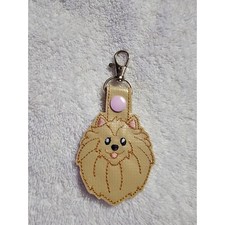 Dog Keychain Embroidered Puppy Keyring Cute Pet Charm Backpack Clip Accessory