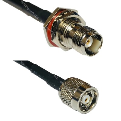RFC240 TNC FEMALE BULKHEAD to RP-TNC MALE Coax RF Cable USA-Ship Lot