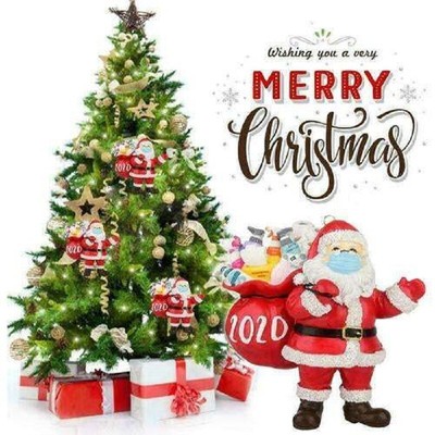 Download Resin keychain anti-epidemic face mask Santa Claus wearing ...