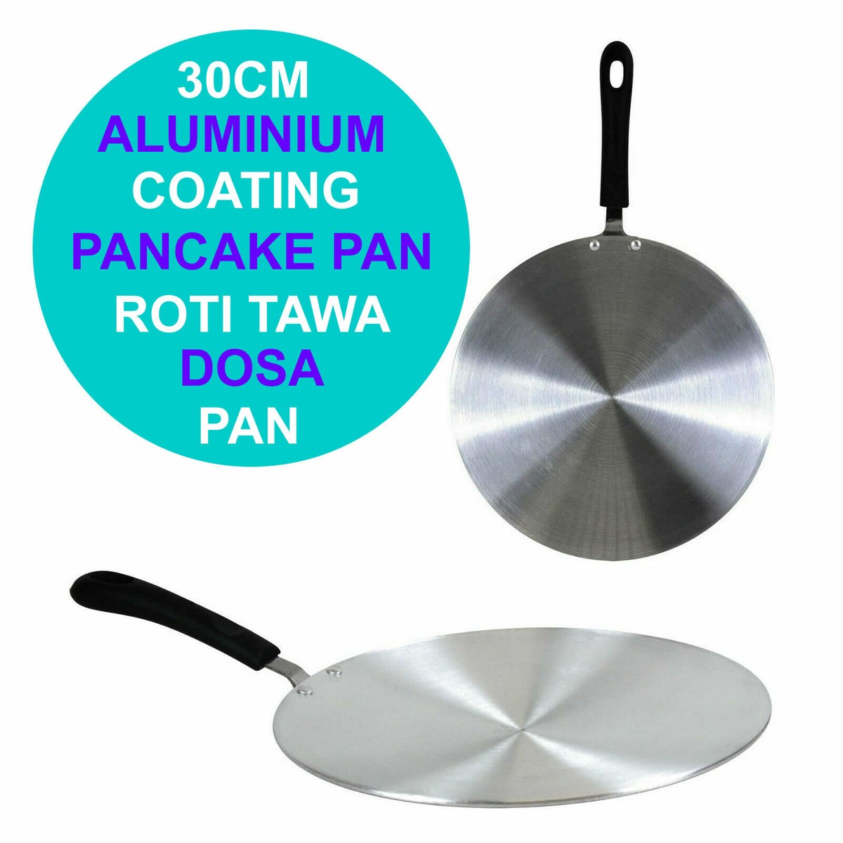 30cm Roti Tawa Pan Dosa Cooking Kitchen Griddle Pancake Flat Bread