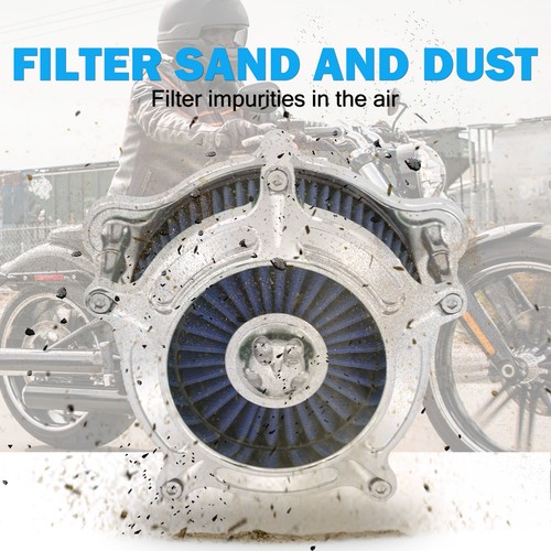 Limpiador de filtro de aire cromado admisión azul apto para Harley Sportster XL 883 1200 04-22 - Imagen 4 de 15