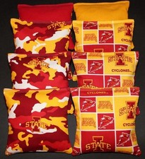 All Weather CORNHOLE BEANBAGS made w IOWA STATE University Fabric