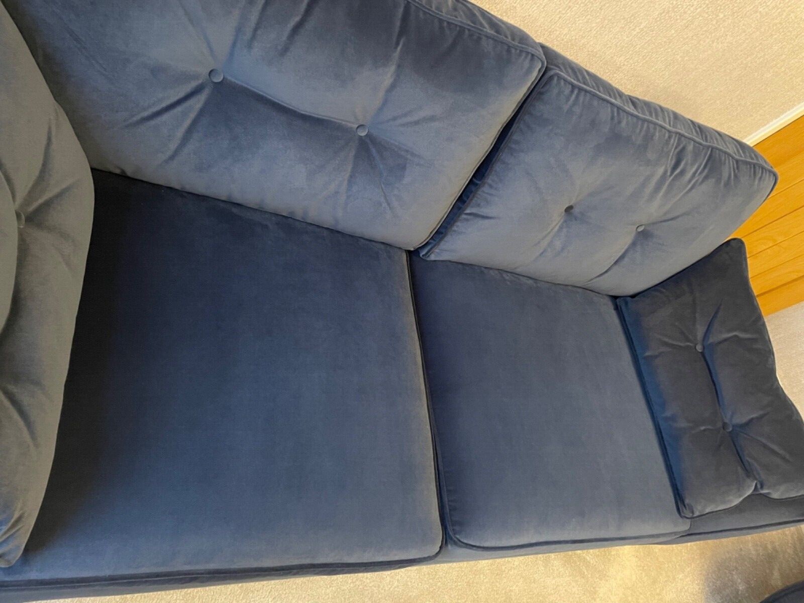 DFS French Connection Zinc sofa 3piece set *Immaculate condition* Navy velvet eBay