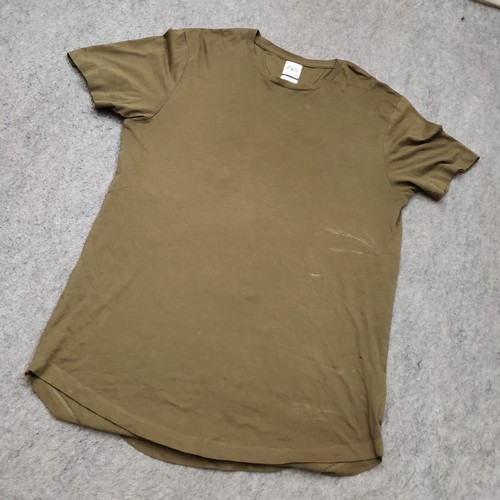 Zara Shirt Mens Large Green Tunic Long Tall Short Sleeve Casual Basic Adult * - Picture 2 of 10