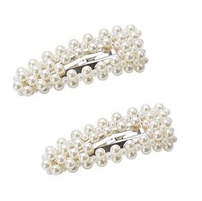 2Pcs Sweet Artificial Pearl Barrettes Bobby Pin - Women Fashion BB Hairgrip H...
