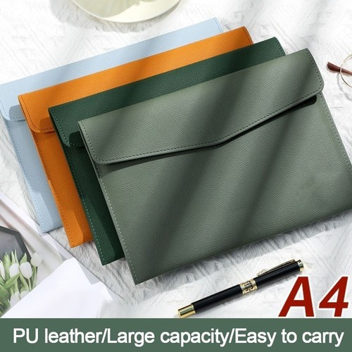 Leather Leather File Folder A4 Briefcase Leather Document Pouch for Men