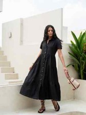 Linen Shirt Dress, Button Down Loose Fit Linen Dress, Washed Linen Dress, Plus