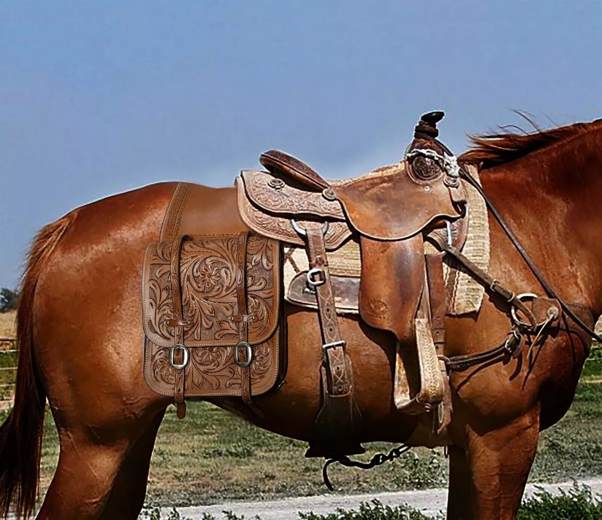 Leather Western Handmade saddle bag Vintage Saddle Bag for Horse Premium leather