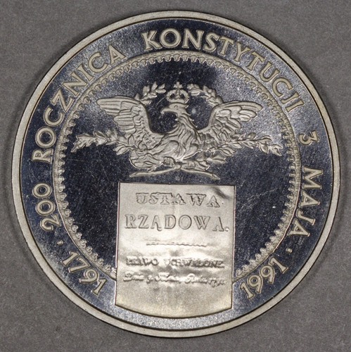 Polen 1991 Silber 200000 Zlotych Verfassung vom 3. Mai PP