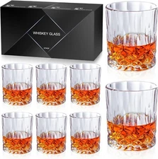 Double Old Fashioned Glasses Markham Scotch Whiskey Crystal Bourbon Set of 8