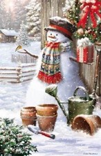 Snowman Christmas Poster Photo Print Holiday Wall Decor Reproduction