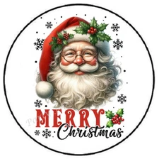 MERRY CHRISTMAS VINTAGE SANTA CLAUS ENVELOPE SEALS LABELS STICKERS PARTY FAVORS