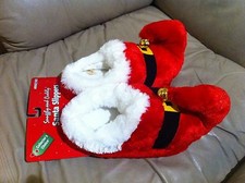 New Santa Slippers Adult Size M 7/8 Christmas Gift  COSTUME