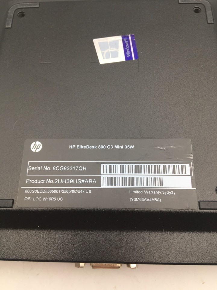 HP EliteDesk 800 35W G3 Desktop Mini PC Intel Core i56500T 2.50 GHz