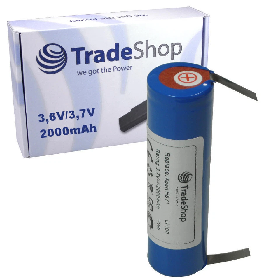 TRADE-SHOP Bosch IXO / ISIO Ersatz-Akku mit MEHR Kapazität 2000mAh Grasschere Akkuschrauber