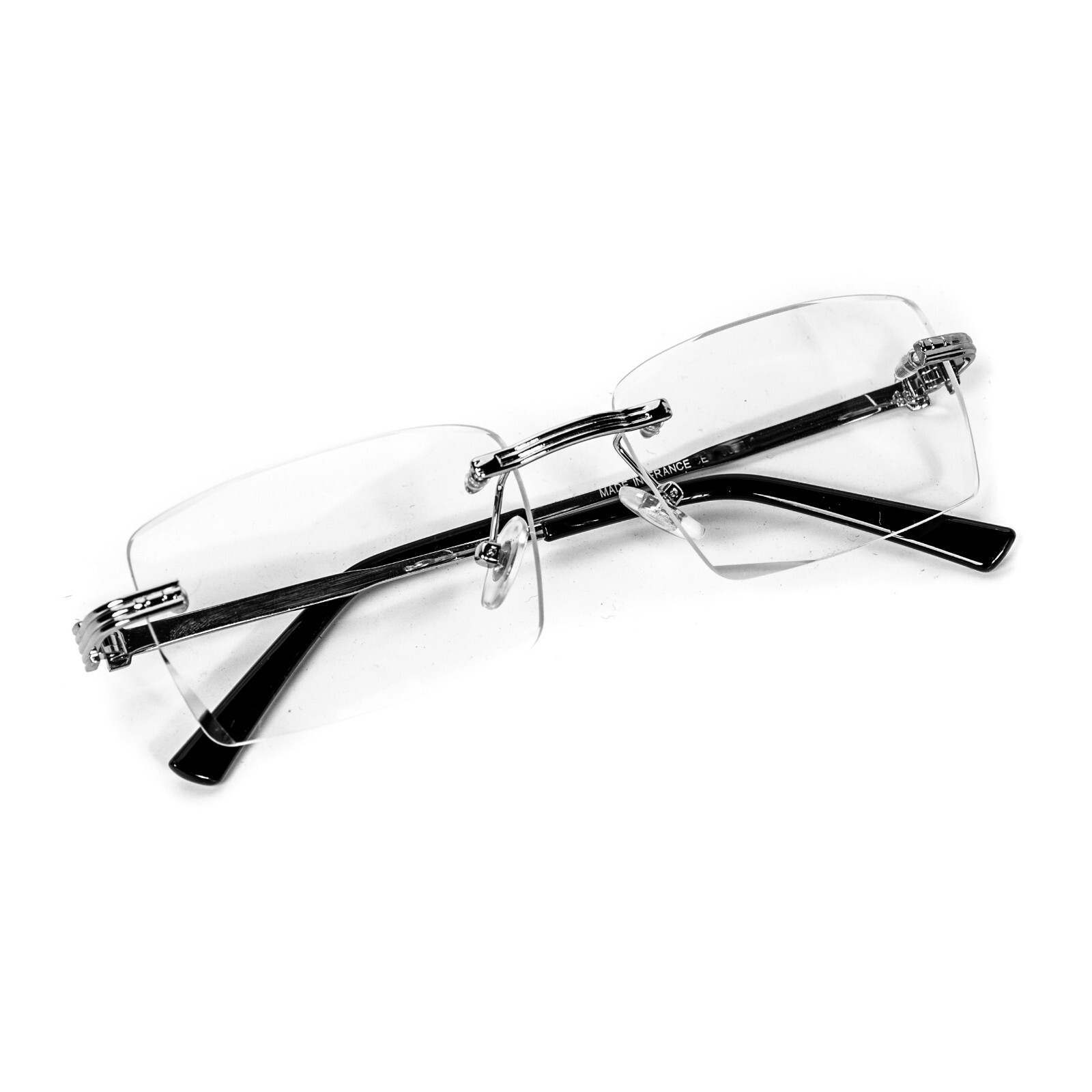 Luxury Designer Men's Clear Lens Silver Frame Hip Hop Retro Rectangular Glasses