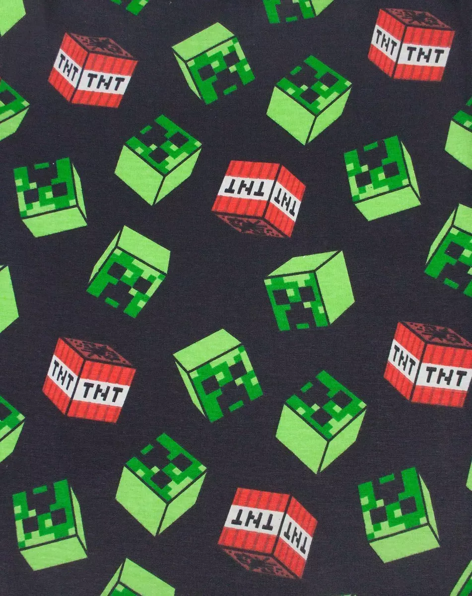 Minecraft Creeper Face All Over Print Men's Black Lounge Pants