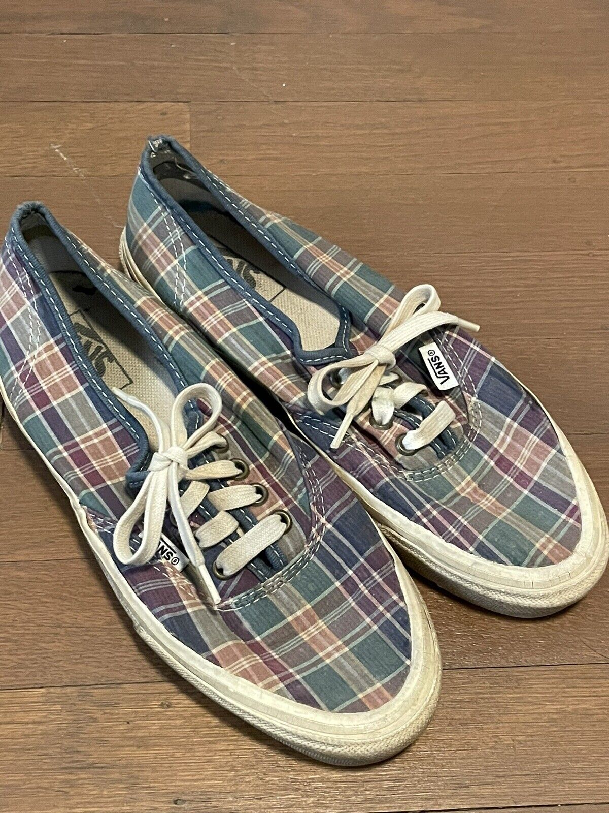 Vintage 80's Vans Made In Usa Low Plaid Canvas Van Do… - Gem