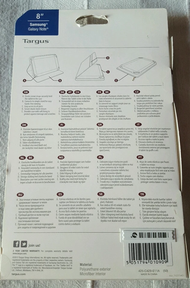 Targus Kickstand Case for Samsung Galaxy Note 8" Black - Image 2 of 4