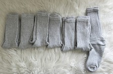 7 PAIRS MEN'S MID CALF TUBE RIBBED SOCKS GRAY SPORT SHOE OPENED NEW