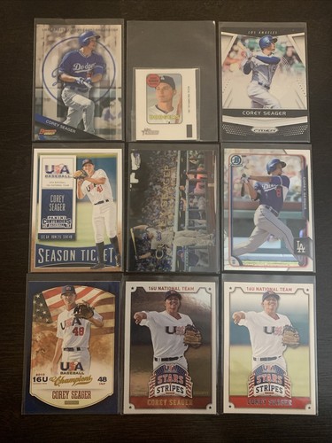 Lote de novatos a radiocontrol Corey SEAGER (27) 2013 2014 Topps Bowman cromo refractor lámina hielo - Imagen 3 de 3