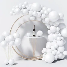 130PCS White Balloons Different Sizes 18" 12" 10" 5" Balloon Garland Arch Kit...