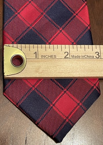 U.s Polo Assn. Red Blue Hand Made 100% Polyester Men’s Neck Tie Made In China - Picture 4 of 9